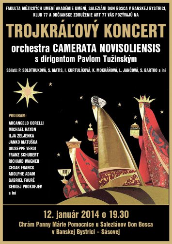 Trojkráľový koncert Camerata Novisoliensis